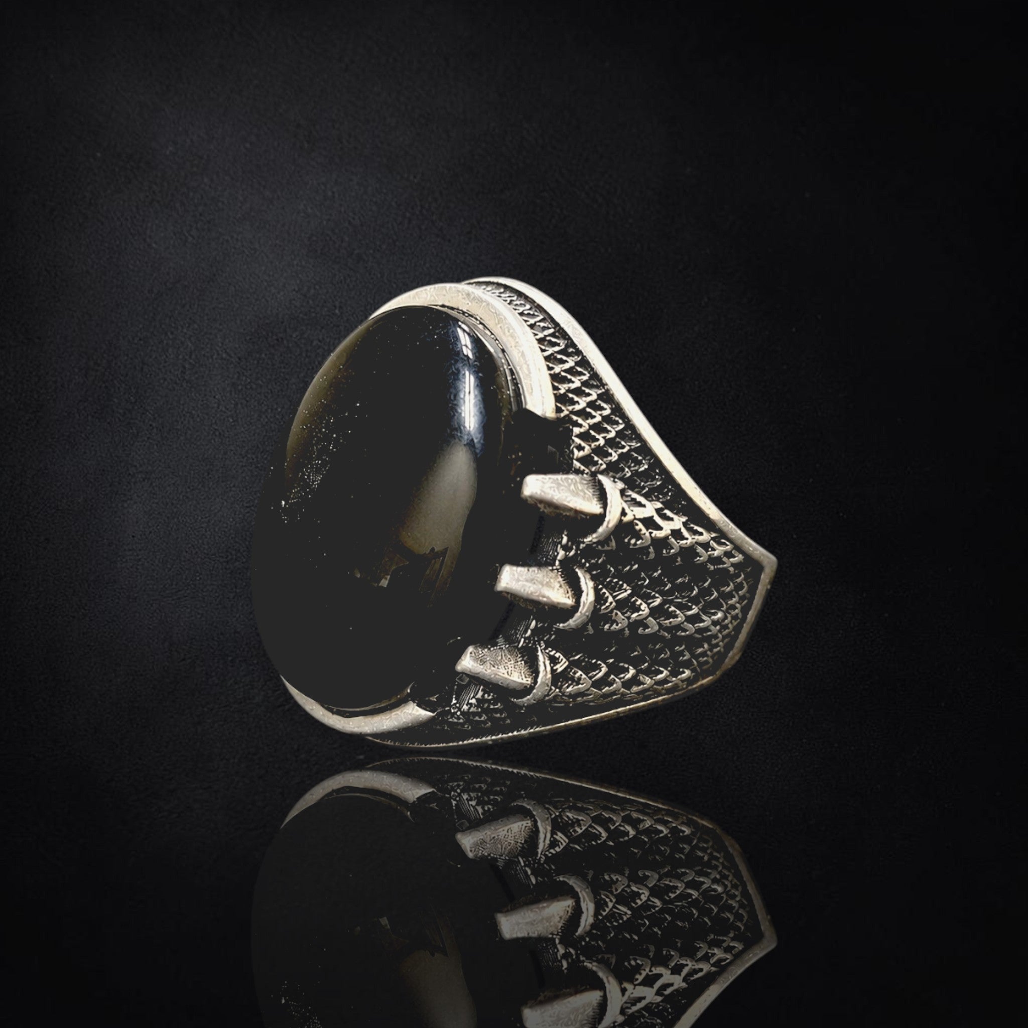 Men's Black Onyx Sterling Silver Ring | 925 Sterling Silver
