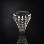 Men's Silver Ring with Black Onyx Stone | 925 Silver, Classic Luxury Design