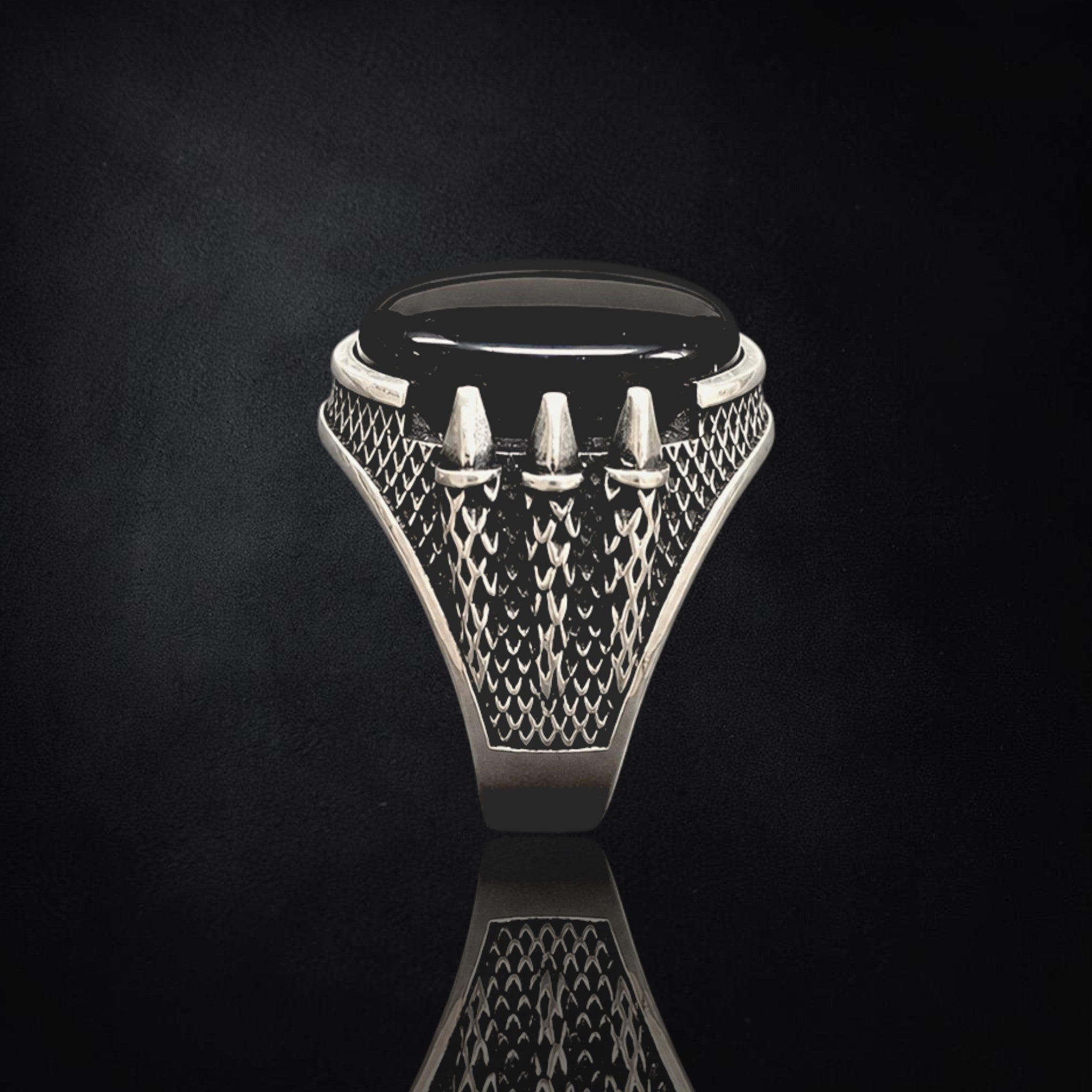 Men's Black Onyx Sterling Silver Ring | 925 Sterling Silver
