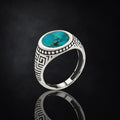 Men's Natural Turquoise Sterling Silver Ring | 925 Sterling Silver