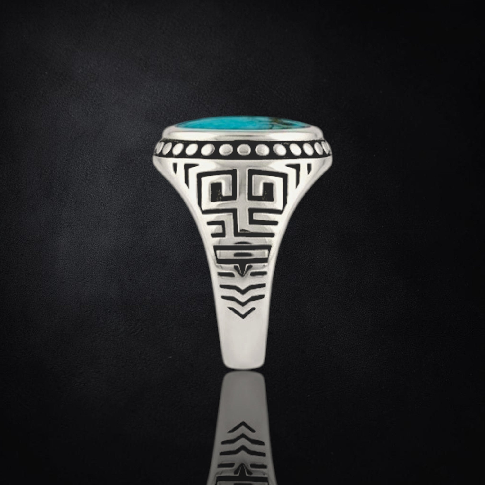 Men's Natural Turquoise Sterling Silver Ring | 925 Sterling Silver