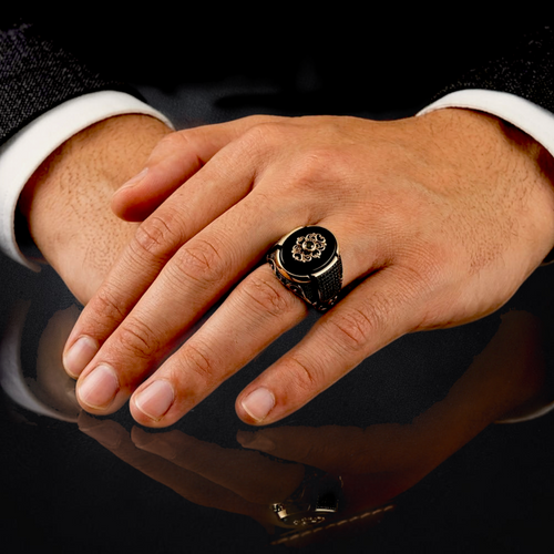 Royal Sultan Ring | 925 Sterling Silver with Black Onyx
