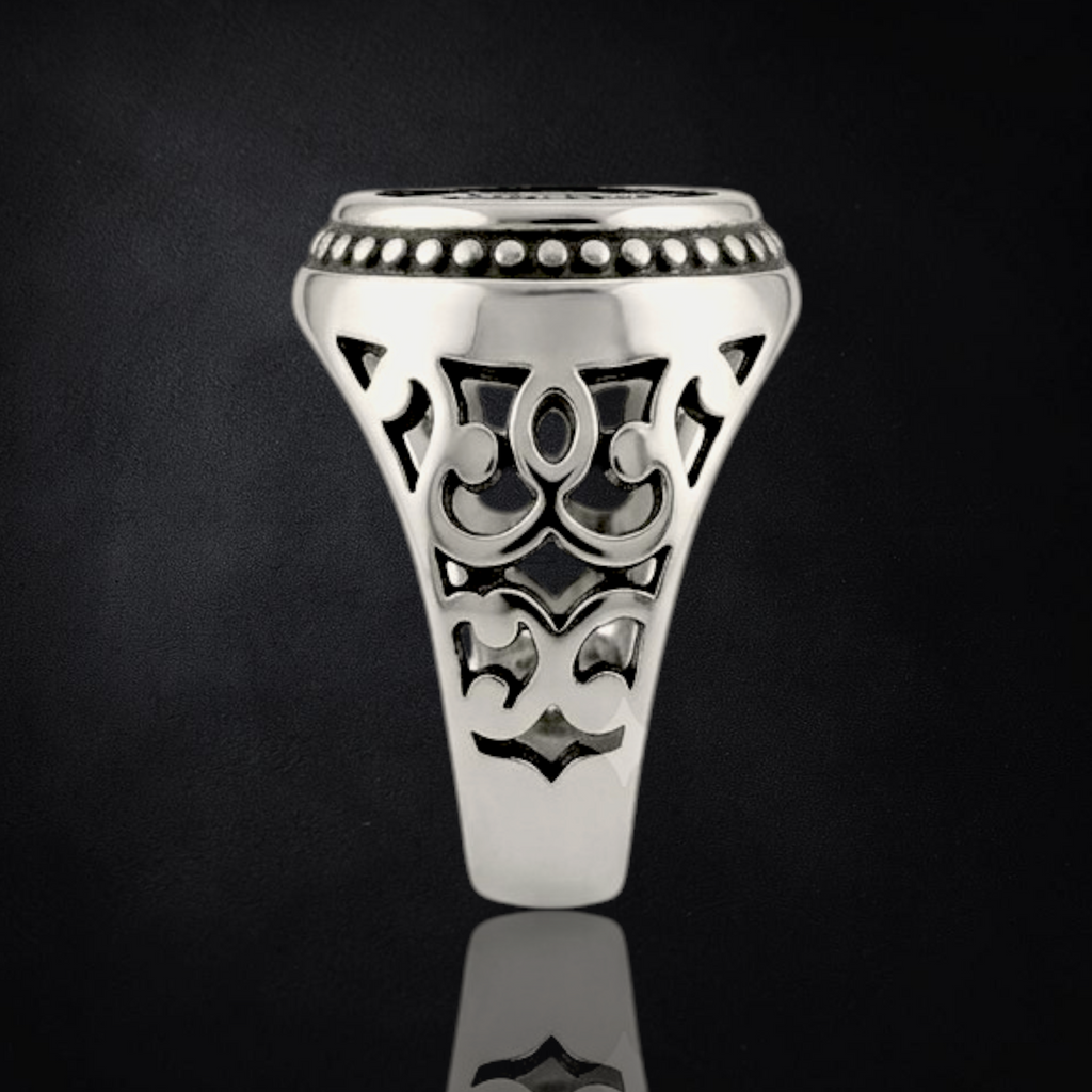 Men's Arabic Engraved Sterling Silver Ring | 925 Sterling Silver