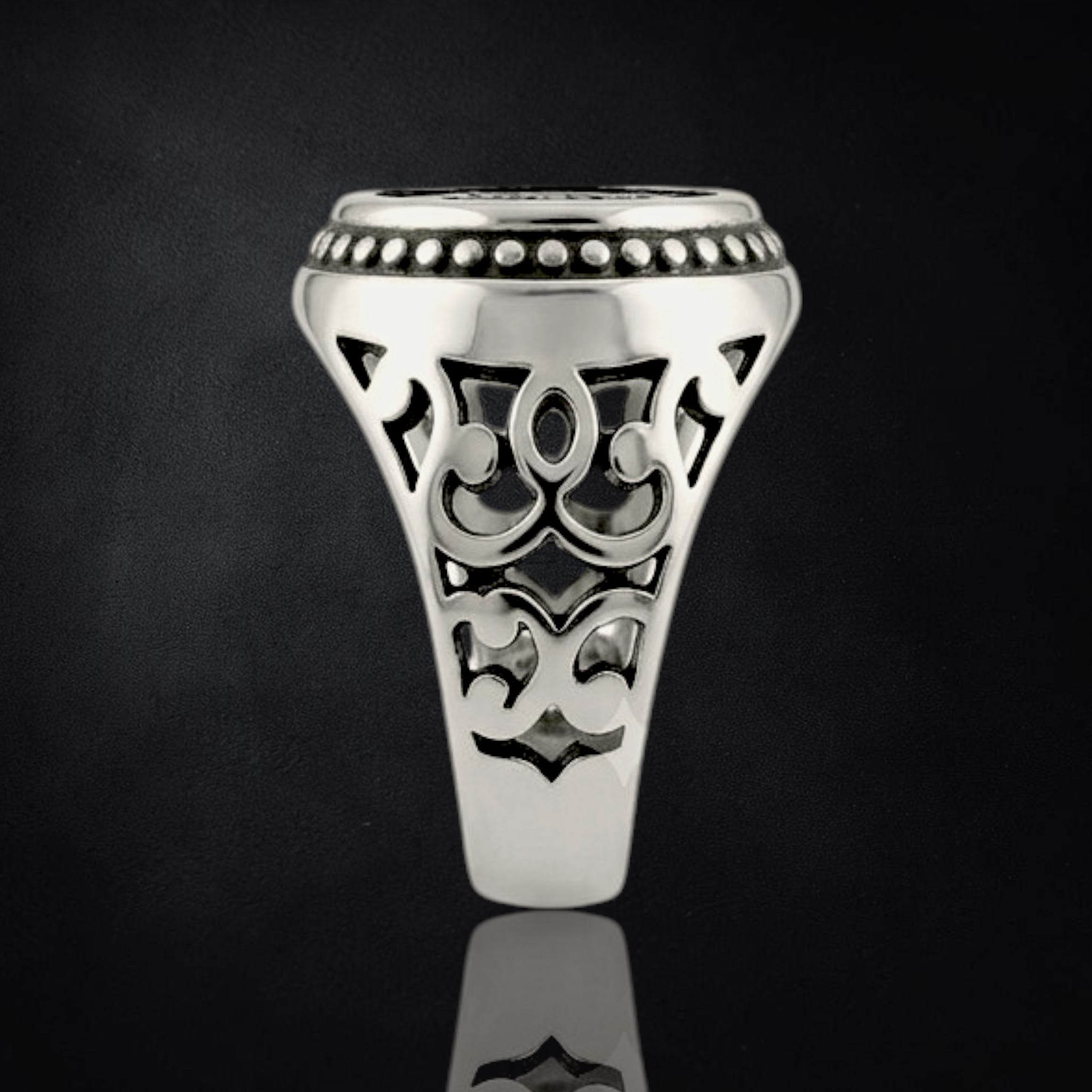 Men's Arabic Engraved Sterling Silver Ring | 925 Sterling Silver